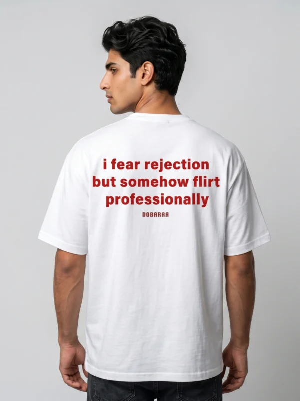 DOBARAA – "Flirt Professionally" Oversized Quote Tee