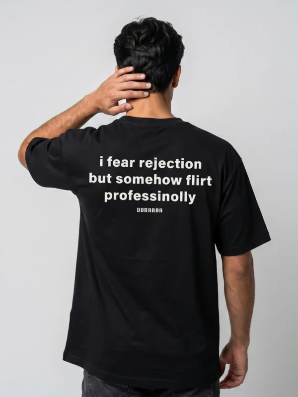 DOBARAA – "Flirt Professionally" Oversized Quote Tee