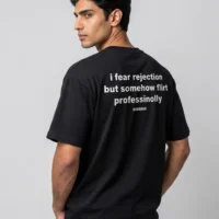 DOBARAA – "Flirt Professionally" Oversized Quote Tee