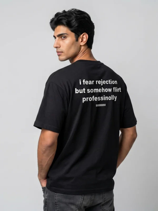 DOBARAA – "Flirt Professionally" Oversized Quote Tee
