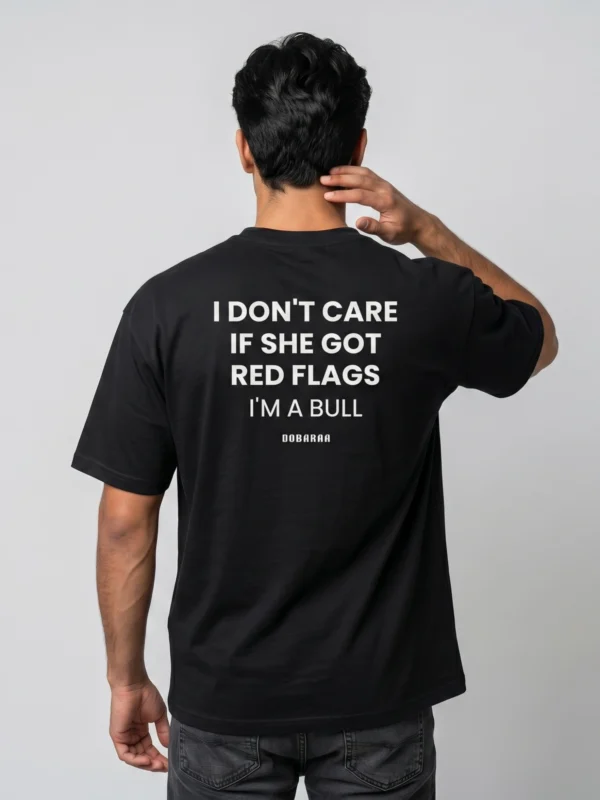 DOBARAA – "Red Flags" Oversized Quote Tee