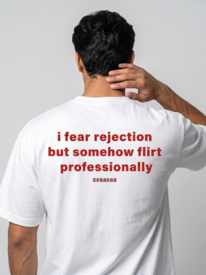 9 DOBARAA – "Flirt Professionally" Oversized Quote Tee