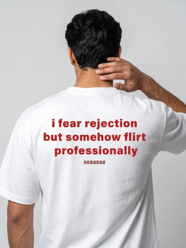 DOBARAA – "Flirt Professionally" Oversized Quote Tee