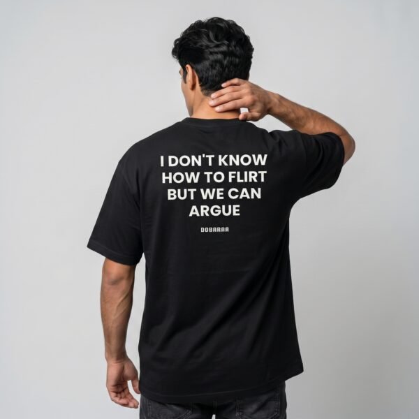 Back_view,_one_hand_touching_202606170252 DOBARAA – "Let's Argue" Oversized Graphic Tee