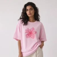 DOBARAA – "Hibiscus" Oversized Graphic Tee